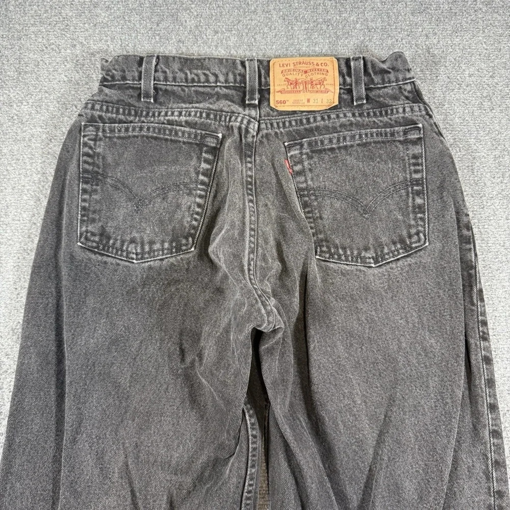 Vintage Levi's Jeans Men 31x32 (27x28) Black 560 Baggy Loose‎ Fit Tapered Leg